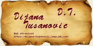 Dijana Tušanović vizit kartica